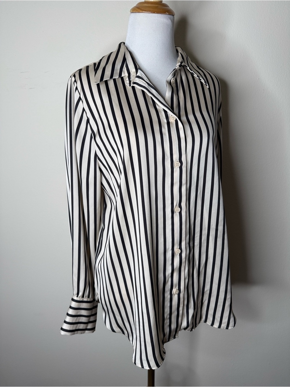H&M Black and White Striped Satin Blouse - Picture 3 of 6